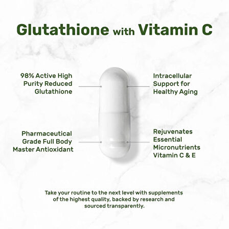 Deal Supplement Glutathione(Glutatyon) 1,000mg Per Serving, 98% Purity | Plus Vitamin C 500mg, Active Reduced Form (GSH) | Intracellular Antioxidant – Supports Detoxification & Immune Health