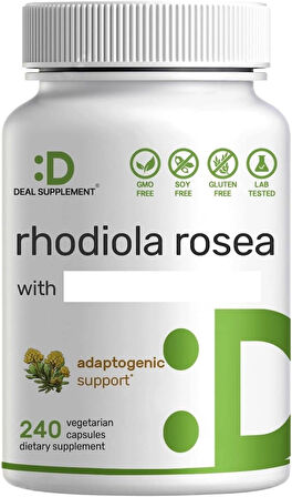 DEAL SUPPLEMENT Rhodiola Rosea 5,000mg 240 Veggie Capsu Max Strength 10:1 Energy Brain Health
