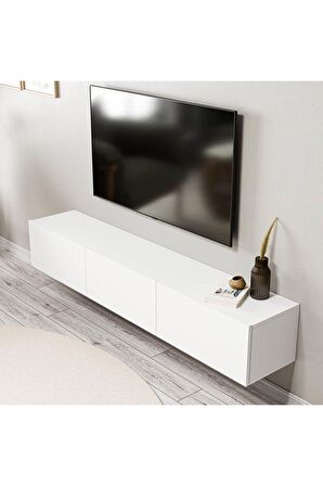 1220 DORE 3 KAPAKLI KULPSUZ 150 CM TV ÜNİTESİ BEYAZ