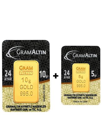 15 Gram (10+5) 24 Ayar Külçe Altın IAR