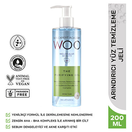 WOO Skin Expert Academy The Purifying & Refreshing Arındırıcı Yüz Temizleme Jeli 200 ml