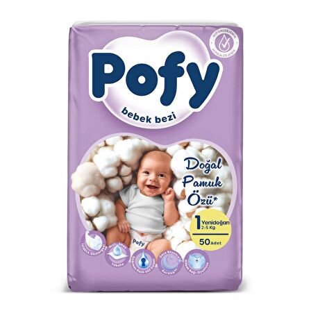 Pofy Yenidoğan 1 Bebek Bezi 2-5 kg 50 Adet