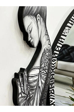 Fawdecor Kanatlı Dekoratif Duvar Aynası, Modern Ev Aynası, Dekor Ayna