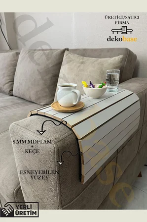 Açık Gri (4 ADET) Çok Amaçlı Koltuk Kenar Sehpası, Supla, Yemek Servis Altlığı