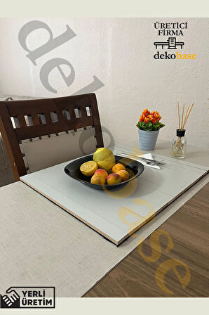 Açık Gri (4 ADET) Çok Amaçlı Koltuk Kenar Sehpası, Supla, Yemek Servis Altlığı