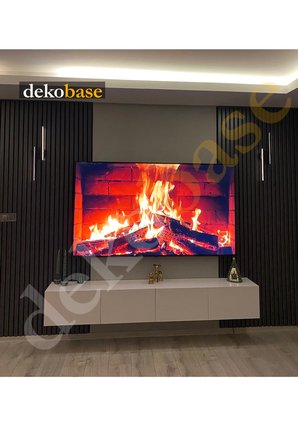 Antrasit 40x270 cm Yeni Nesil Akustik Ahşap Duvar Paneli