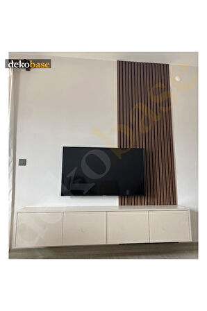 Ceviz 40x270 cm Yeni Nesil Akustik Ahşap Duvar Paneli