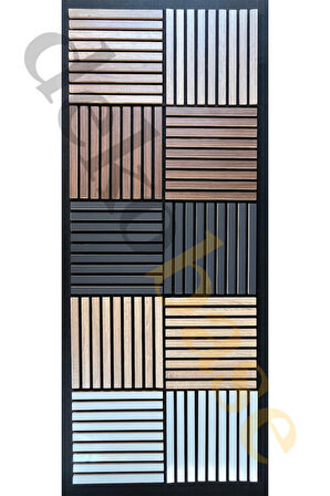 Antrasit 40x40 cm Yeni Nesil Akustik Ahşap Duvar Paneli