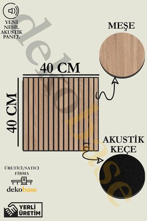 Meşe 40x40 cm Yeni Nesil Akustik Ahşap Duvar Paneli