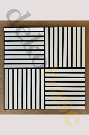 Beyaz 40x40 cm Yeni Nesil Akustik Ahşap Duvar Paneli