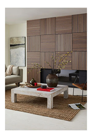 Atlantik Çam 40x40 cm Yeni Nesil Akustik Ahşap Duvar Paneli