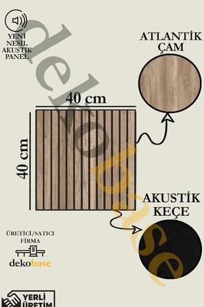 Atlantik Çam 40x40 cm Yeni Nesil Akustik Ahşap Duvar Paneli