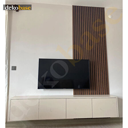 Ceviz Renk 100x270 cm Yeni Nesil Akustik Ahşap Duvar Paneli