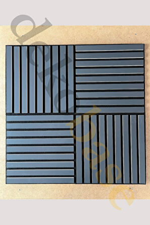 Antrasit (10 ADET) 40x40 cm Yeni Nesil Akustik Ahşap Duvar Paneli