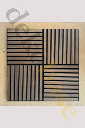 Ceviz (10 ADET) 40x40 cm Yeni Nesil Akustik Ahşap Duvar Paneli