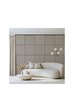 Beyaz (10 ADET) 40x40 cm Yeni Nesil Akustik Ahşap Duvar Paneli