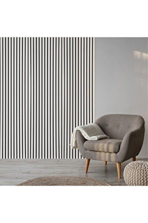 Açık Gri 60x270 cm Yeni Nesil Akustik Ahşap Duvar Paneli