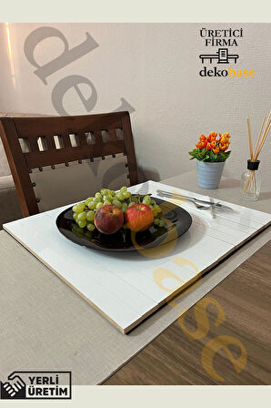 Beyaz Renk Çok Amaçlı Koltuk Kenar Sehpası, Supla, Yemek Servis Altlığı