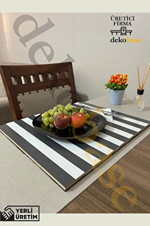 Antrasit-Beyaz Renk Çok Amaçlı Koltuk Kenar Sehpası, Supla, Yemek Servis Altlığı