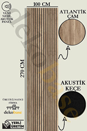 Atlantik Çam 100x270 cm Yeni Nesil Akustik Ahşap Duvar Paneli