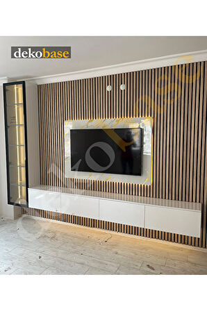 Meşe (2 ADET) 40x270 cm Yeni Nesil Akustik Ahşap Duvar Paneli