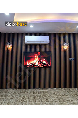 Ceviz (2 ADET) 40x270 cm Yeni Nesil Akustik Ahşap Duvar Paneli