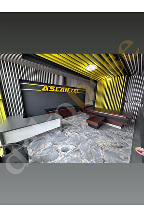 Antrasit-beyaz (2 ADET) 40x240cm Yeni Nesil Akustik Ahşap Duvar Paneli
