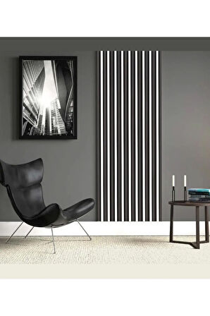 Antrasit-Beyaz (2 ADET) 40x270 cm Yeni Nesil Akustik Ahşap Duvar Paneli