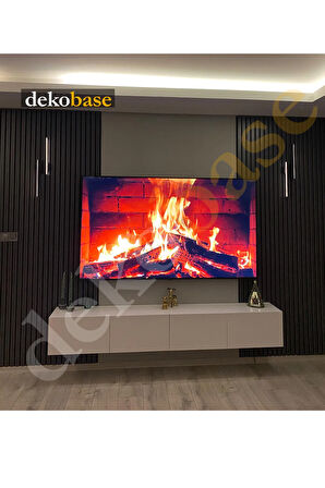 Antrasit (2 ADET) 60x240cm Yeni Nesil Akustik Ahşap Duvar Paneli