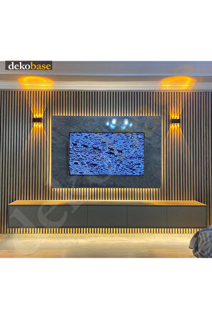 Meşe (2 ADET) 60x240cm Yeni Nesil Akustik Ahşap Duvar Paneli