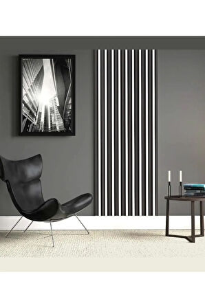 Antrasit-beyaz (2 ADET) 60x240cm Yeni Nesil Akustik Ahşap Duvar Paneli