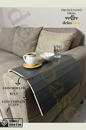 Antrasit (4 ADET) Çok Amaçlı Koltuk Kenar Sehpası, Supla, Yemek Servis Altlığı