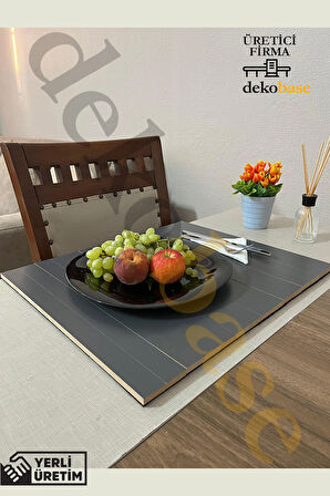 Antrasit (4 ADET) Çok Amaçlı Koltuk Kenar Sehpası, Supla, Yemek Servis Altlığı