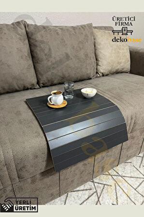 Antrasit (4 ADET) Çok Amaçlı Koltuk Kenar Sehpası, Supla, Yemek Servis Altlığı