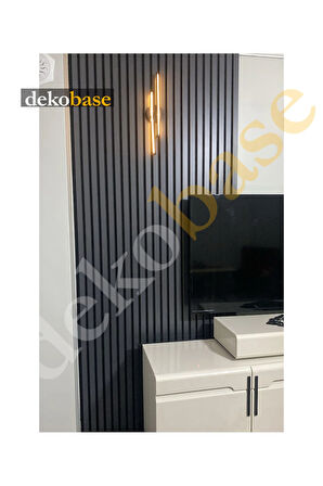 Antrasit 60x270 cm Yeni Nesil Akustik Ahşap Duvar Paneli