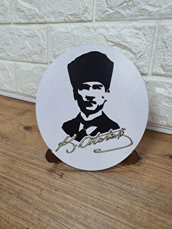 16x14 Mustafa Kemal Atatürk Masaüstü 2D Ağaç Silüeti