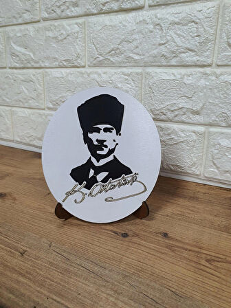 16x14 Mustafa Kemal Atatürk Masaüstü 2D Ağaç Silüeti