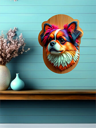 12x18 cm 3D Görünümlü Köpek MDF Duvar Dekoratif