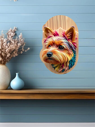 12x18 cm 3D Görünümlü Köpek V2 MDF Duvar Dekoratif