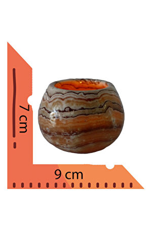 El Yapımı Oniks Hacıyatmaz Mumluk – Doğal Taş ile Sıcak ve Şık Dekor