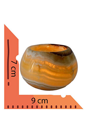 El Yapımı Oniks Hacıyatmaz Mumluk – Doğal Taş ile Sıcak ve Şık Dekor