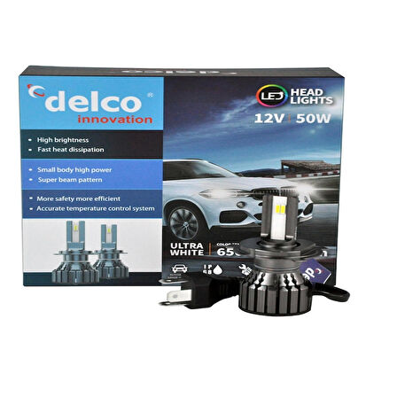 CRN DELCO SPECİAL H4 ÇİFT DEVRE SLİM LED XENON 8000 LUMEN 6500