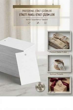 Premium Beyaz İpli Fiyat Etiketi 100'lü | Marka, Ürün ve Hediye Etiketi