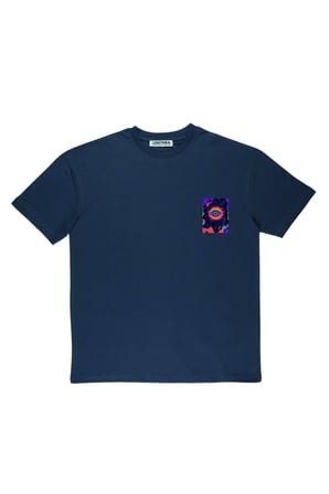 Lenithra Psychedelic Sırt Baskılı Unisex Oversize T-shirt Füme / 2XL