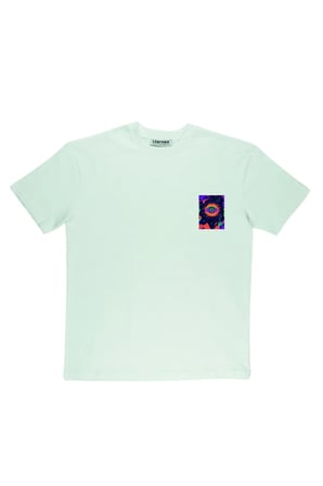 Lenithra Psychedelic Sırt Baskılı Unisex Oversize T-shirt Beyaz / L