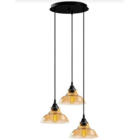 Mylights Retro Rustik Vintage Tekli Üçlü Avizeler Mylights Vintage Avizeler
