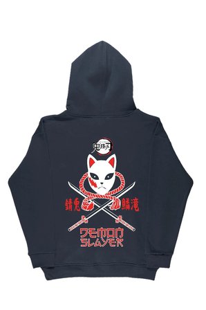 Lenithra Demon Slayer Anime Sırt Baskılı Unisex Oversize Hoodie Füme / M