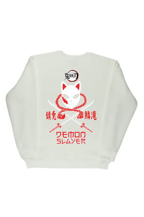 Lenithra Demon Slayer Anime Sırt Baskılı Unisex Oversize Sweatshirt Beyaz / L