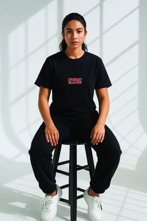 Lenithra Demon Slayer Anime Sırt Baskılı Unisex Oversize T-shirt Siyah / M