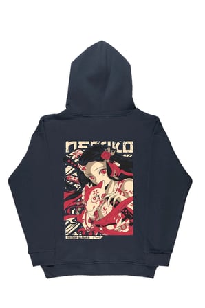 Lenithra Demon Slayer Nezuko Kamado Anime Sırt Baskılı Unisex Oversize Hoodie Füme / 2XL